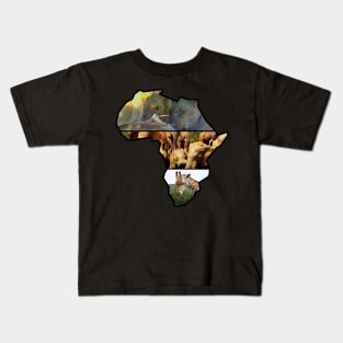 African Wildlife Continent Collage Kids T-Shirt